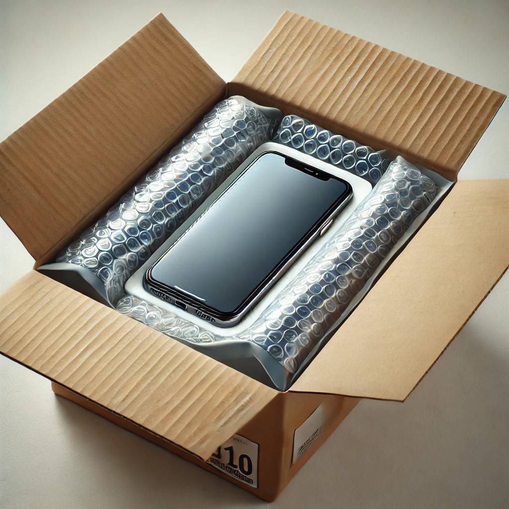 Phone In Shipping Box For Mail In Repair
